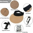 thumbnail image 6 of Heldig Straw Sun Visor Hat Wide Brim Summer UV Protection Beach Cap Foldable Packale Korean StyleB, 6 of 6