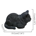 thumbnail image 5 of Napping Cat Garden Statue Polyresin Black Sleeping Tabby Decor Outdoor, 5 of 5