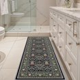 thumbnail image 3 of HILORUUG 3x12 Washable Oriental Runner Rug - Non Slip Rubber Backing Low Pile Stain Resistant Carpet for Hallway Entryway Kitchen - Neutral Farmhouse Waterproof Mat - 3x12 Blue/Beige Multi, 3 of 8