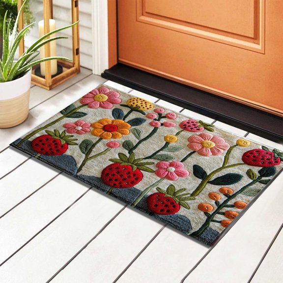 Clearance Sales- Floral Diatomaceous Earth Floor Mat, Home Living Room Bedroom Carpet Floor Mats Bathroom Absorbent Non-slip Mats Kitchen Foot Mats Bathroom Rugs For Bath Tub And Shower