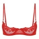thumbnail image 3 of Lencería de mujer, encaje Floral transparente con aros, Push Up, sujetador de copa 1/4, ropa interior, correa ajustable, sin forro, pecho abierto, sujetador expuesto, 3 of 5