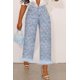 thumbnail image 4 of Pantalones vaqueros de moda para mujer, de talla grande, de uso diario, de mezclilla azul claro, de cintura alta, con perforación, pierna recta, vaqueros con plumas, hasta los tobillos, 4 of 4