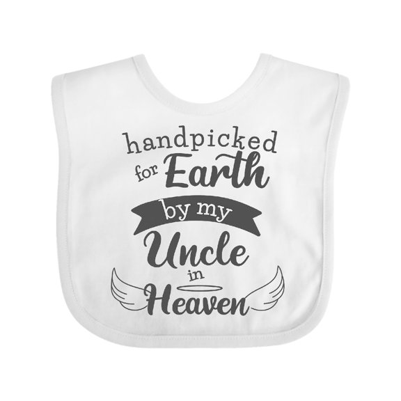 Inktastic Handpicked for Earth by My Uncle in Heaven Tribute Boys or Girls Baby Bib