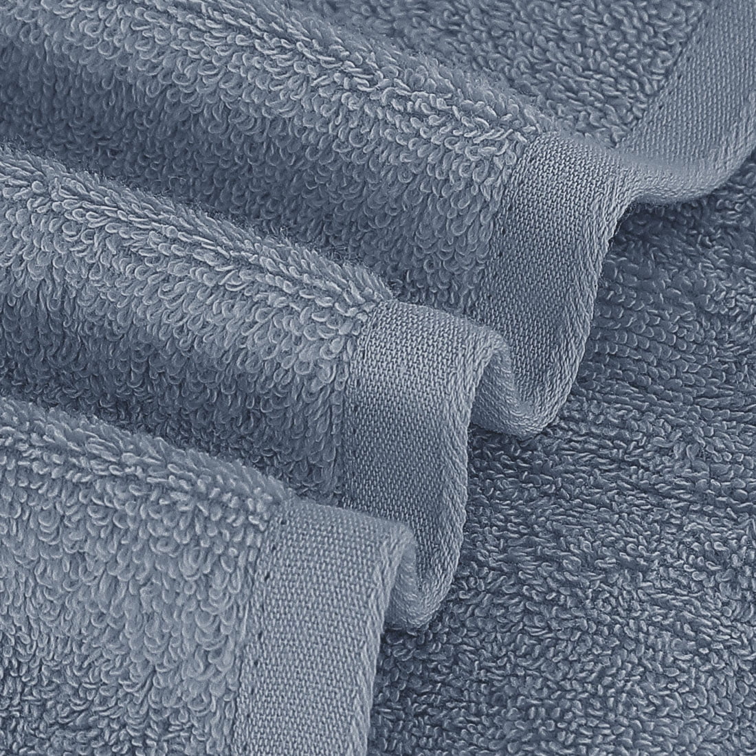 PiccoCasa Cotton 6 Piece Bath Towel Set Soft Absorbent Breathable Dark Blue
