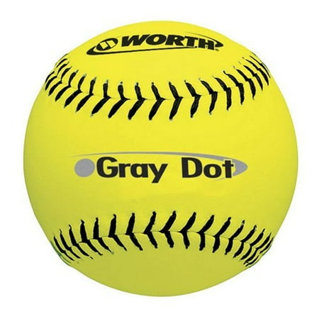 Worth YS40 ASA 12 in. Yellow Gray Dot Softballs - 1 Dozen