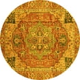 thumbnail image 1 of Ahgly Company Machine Washable Indoor Round Persian Yellow Traditional Area Rugs, 5' Round, 1 of 4