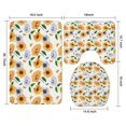 thumbnail image 3 of White Butterfly Sunflower Pattern Bathroom Rugs Sets 3 Piece,Toilet Cover Set,Absorbent Non Slip Bathroom Mats Sets with U-Shaped Contour Rug Toilet Rug Set, 3 of 5