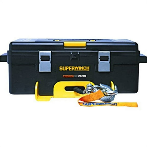 superwinch 1140232 winch 2 go 12v 4000sr portable winch system (4000lb with synthetic rope, pulley block, gloves, straps and d-shackles)