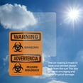 thumbnail image 5 of Biohazard Bilingual OSHA WARNING Vinyl Decal Label 7 Inch x 5 Inch - 5 Pack, 5 of 6