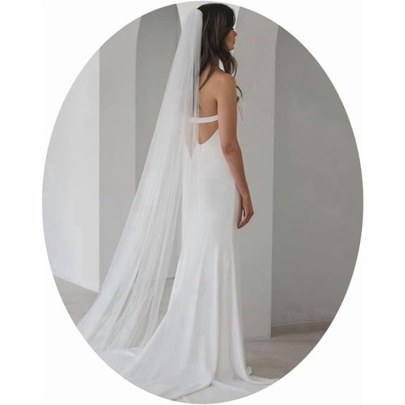 TAVENE 1 Tier Cathedral Length Bridal Veil Bride Wedding Veils Long Tulle Chapel Veils for Women