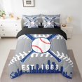 thumbnail image 2 of 7 Pcs Comforter Set Twin Size,Baseball Bed in a Bag with Flat Sheet and Fitted Sheet and Adults,Baseball City Bedding Set with Pillowcase and Sham(Los Angeles 2), 2 of 5