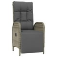 thumbnail image 3 of vidaXL 3 Piece Garden Dining Set with Cushions Grey Poly Rattan, 3 of 4