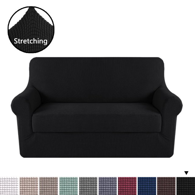 H.VERSAILTEX Housse de Siège Extensible en Jacquard Spandex, Noir
