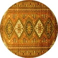 thumbnail image 1 of Ahgly Company Machine Washable Indoor Round Persian Yellow Traditional Area Rugs, 3' Round, 1 of 4
