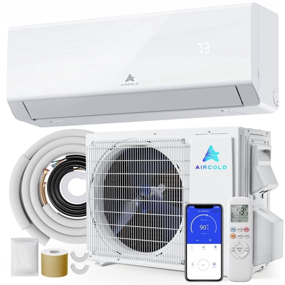 Aircold 12000 BTU Mini Split Air Conditioner & Heater, 208/230V 22 SEER2 Energy Saving Ductless Inverter AC Heat Pump with WiFi, Cool & Heat up to 750 Sq.Ft