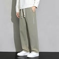 thumbnail image 2 of Awdenio Pants for Men Letter Graphic Sweatpants Drawstring Waisted Wide Leg Pants Casual Trousers, 2 of 6