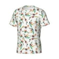 thumbnail image 3 of Yiaed Pretty Floral With Leaves Print Mens Short Sleeve Tight Fit T-Shirt, Crewneck Casual Tee-Small, 3 of 5