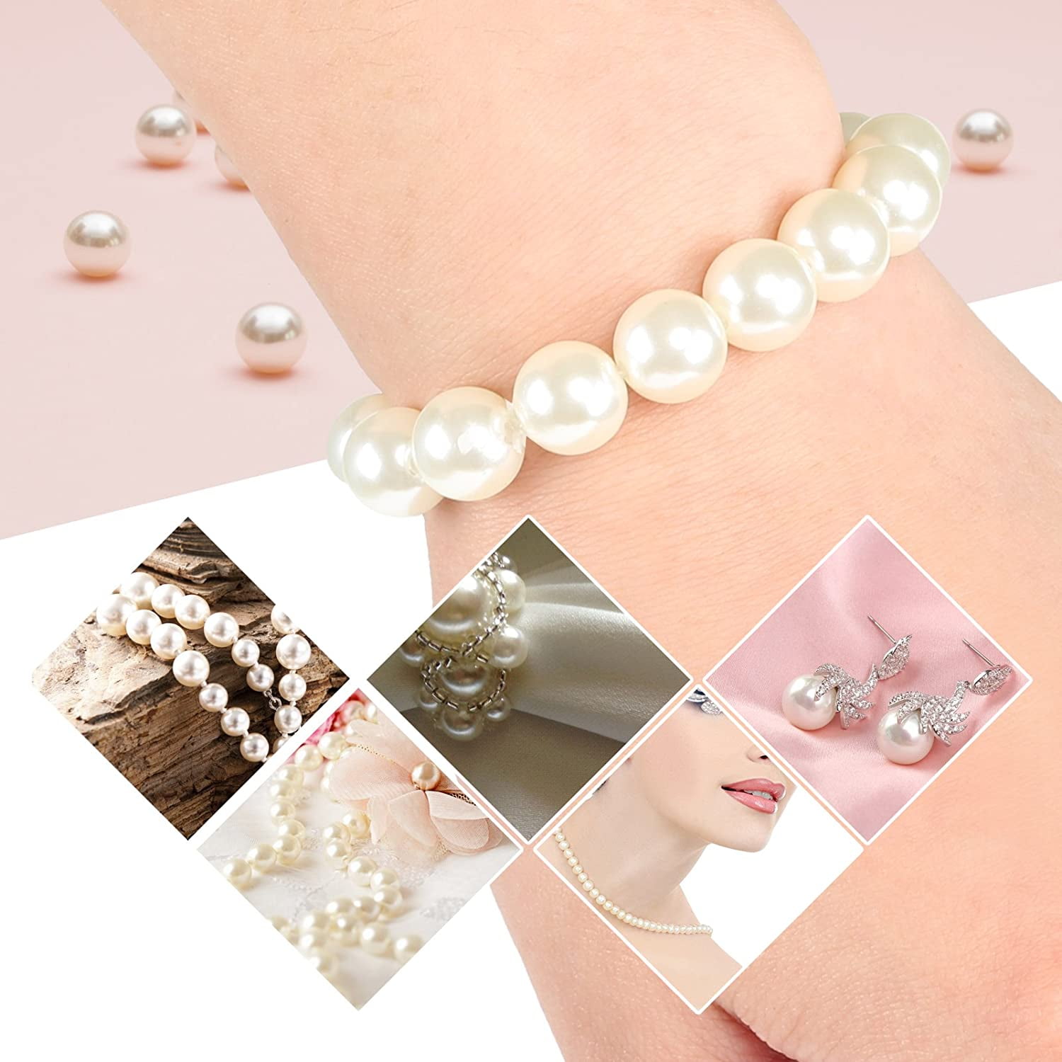 keusn white flat back pearl half round pearls beads satin luster loose beads  gems for diy craft necklaces bracelets jewelry decorations wedding dress  nail arts making 