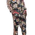 thumbnail image 3 of Men's Full Zip Jacket Sweatpants Casual G Striped Tiger Track Suit ST569 - Black - X-Large, 3 of 7