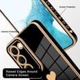 thumbnail image 3 of Compatible with Samsung Galaxy S23 Plus 5G Case Cute Luxury Love Heart Plating Gold Bumper Upgraded Full Camera Protection Soft TPU Shockproof Anti-Scratch Phone Cover-Black, 3 of 6