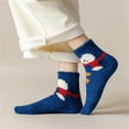 thumbnail image 2 of Aunavey Festive Coral Fleece Socks for Women with Snowman Design, 2 of 3