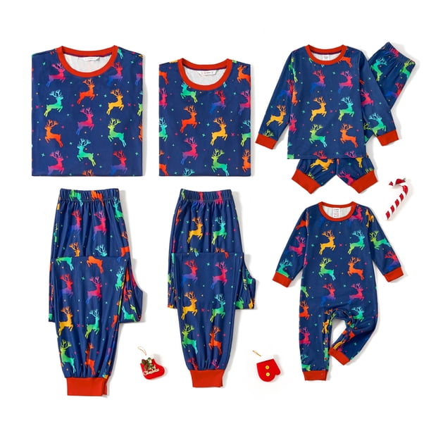 PatPat Pets Pjs Christmas Allover Reindeer Print Family Matching ...