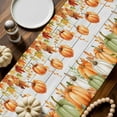 thumbnail image 2 of ERUNPONLY Orange Green Pumpkins Fall Table Runner - 72 Inch Long Thanksgiving Botanical Vintage Cotton Linen Blended Dress Scarves Farmhouse Table Runner for Kitchen Dining, Coffee Table, 13" x 72", 2 of 8
