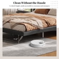 thumbnail image 6 of Miekor Furniture Queen Size Upholstered Bed Frame, Pu Leather Platform Bed with Wave-Like Curve Design and Trapezoidal-Shaped Leg, No Box Spring Needed, Black No.4999, 6 of 8