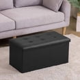 thumbnail image 2 of Folding Storage Bench Black Ottoman, Bench And Chest Bench, Leatherette Sofa Footrest For Living Room, 76cm Storage Bench With Upholstered Seat For Be, 2 of 5