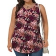 thumbnail image 3 of Fantaslook Plus Size Tank Tops for Women Tunic Sleeveless Shirts Dressy Casual Floral Blouses Loose Summer Tops, 3 of 6
