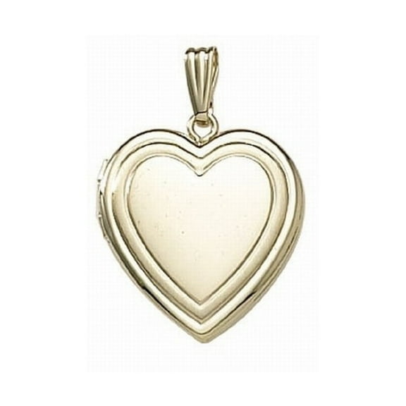 Picturesongold.Com 14K Yellow Gold Filled Heart Locket Necklace Unisex Adult - 3/4 inch x 3/4 inch