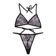 thumbnail image 3 of Gibobby Conjunto Lencería Tanga Y Bralette Conjunto de ropa interior Cómoda Malla Ataduras de reunión sexy(Negro, G), 3 of 4