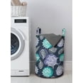 thumbnail image 3 of Nautical Laundry Bag, Ocean Theme Seashells Scallop Summer Marine Coastal Grunge, Hamper Basket with Handles Drawstring Closure for Laundromats, 13" x 19", Night Blue Sea Green, by Ambesonne, 3 of 4