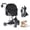 Black, variant on Beberoad Pets Foldable Double Pet Stroller for Small Medium Dogs, Cat Strollers for 2 Cats, 4 Wheels Folding Pet Stroller for Cats with Pad, Canopy and Cup Holder, Beige