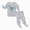 thumbnail image 5 of CAUYDYLittle Boy Comy Pajama Set Cotton Dinosaur Print Sleepwear Long Sleeve Top Pants Set Pjs(L101-Mint Green,7-8 Y), 5 of 9