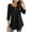 Black, variant on Womens T Shirts Loose Fitting Women's Round Neck 3/4 Sleeved Tunic Solid Color Button Pullover Tops Casual Loose Blouse Shirts S-43 Khaki XXL