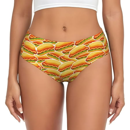 Sikiie Hot Dogs Women s High Waisted Cotton Underwear Soft Breathable Panties Stretch Briefs Seamless Ladies Panties-3X-Large