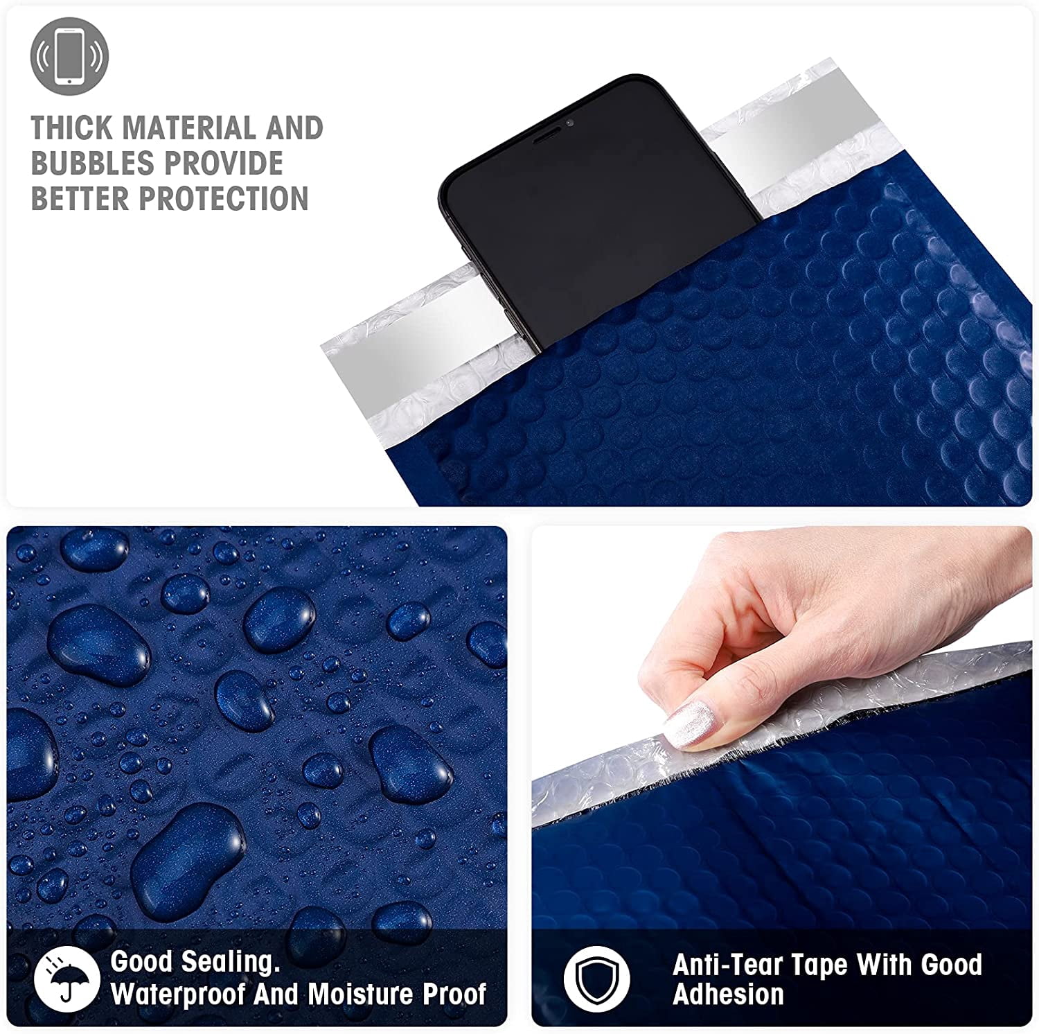 Metronic Bubble Mailers 6x10 Inch 600 Pack Navy Blue Waterproof Bubble Mailer Usable Size 6x9'' Padded Envelopes Self Seal, Cushioning Mailer for Packaging, Shipping, Mailing, Small Business Supplies