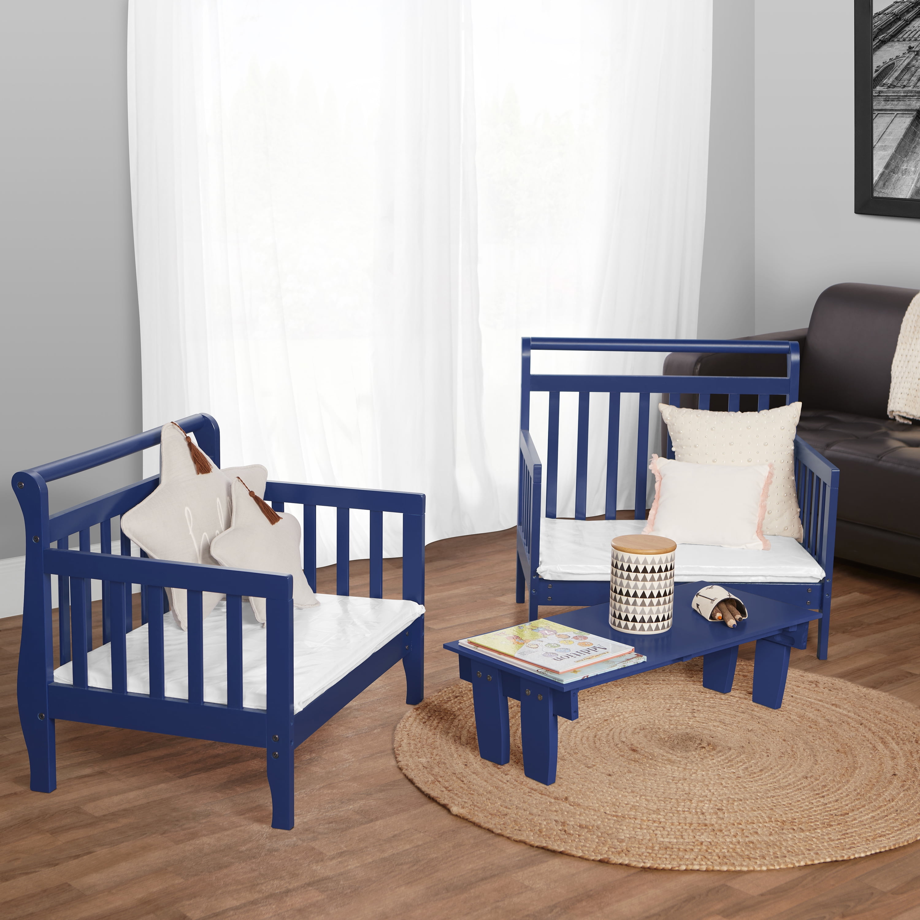 Dream On Me 3 in 1 Toddler Bed Convertible Kit, Dark Blue