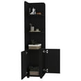 thumbnail image 2 of 61.91 In Tall Double Door Corner Linen Cabinet - Black, Particle Board, Keeps Bathroom Essentials Organized And Protected 62" With Four Shelves Fits Any, 2 of 5