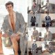 thumbnail image 2 of Mens Satin Silk Luxury Pajamas Kimono Bathrobe Robe Dressing Gown Pjs Loungewear DMW, 2 of 5