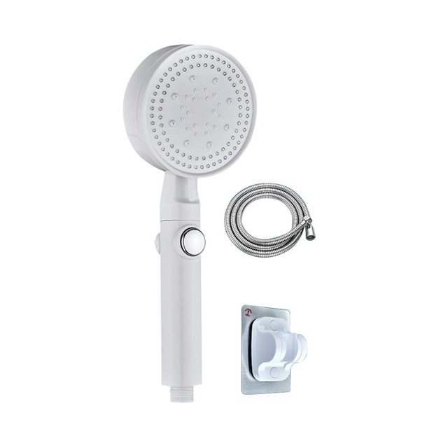Cabezal de ducha de 5 modos ABS para producto de baño doméstico (juego de tres piezas) blanco Hugtrwg Para estrenar