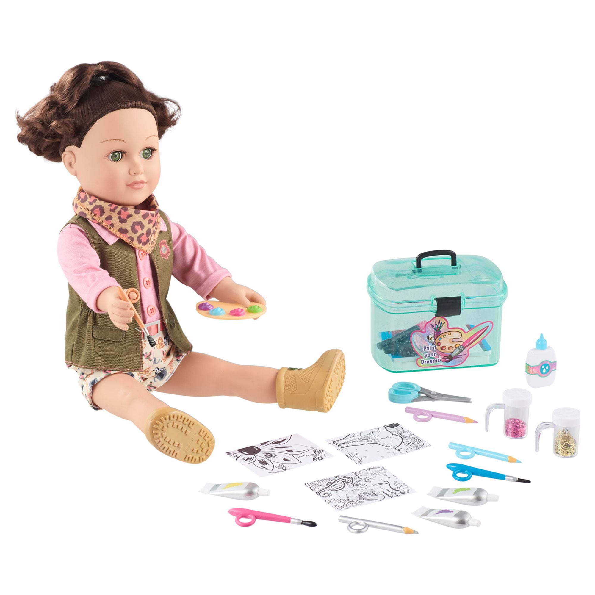 Sketch Paint Art Supplies for American Girl Doll 18 Inch Doll Accessories  Fit Play SETS 