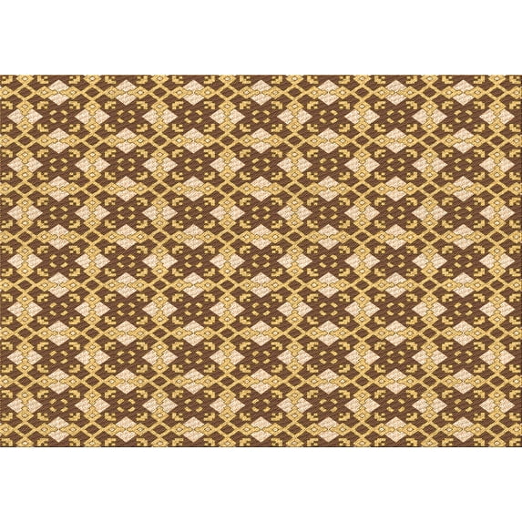 Ahgly Company Machine Washable Indoor Rectangle Transitional Saddle Brown Area Rugs, 2' x 4'