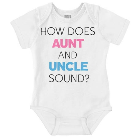 

Baby Announcement Surprise Aunt Uncle Romper Boys or Girls Infant Baby Brisco Brands 24M