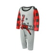 thumbnail image 4 of Matching Family Christmas Pajamas, Long Sleeve Letter Elk Raglan Tops + Plaid Pants Set Family Matching Pajamas Set, 4 of 10