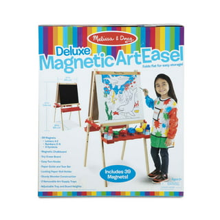 Ealing Kids Art Easel for Kids Toddlers with Magnetic Chalkboard Ages 2 4 6 8, Double-Sided Standing Wooden Painting Easel Adjustable Dry-Erase Board