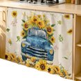 thumbnail image 2 of Sunflower Cabinet Curtain 35"Wx35"L, Dustproof Under Sink Skirt with Self Adhesive Tape, Watercolor Summer Floral Truck Vintage Cabinet Curtain Cover for Kitchen Sink, Bathroom Vanity, Laundry Room, 2 of 9