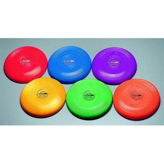 Sportime 9 Inch Flying Discs Set of 6 - Red Yellow Blue Green Violet and Orange