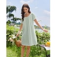 thumbnail image 5 of EKOUAER Cotton Nightgowns for Women Lace Trim Sleep Shirts Short Sleeve Night Shirts Sleep Dress with Pockets, 5 of 6